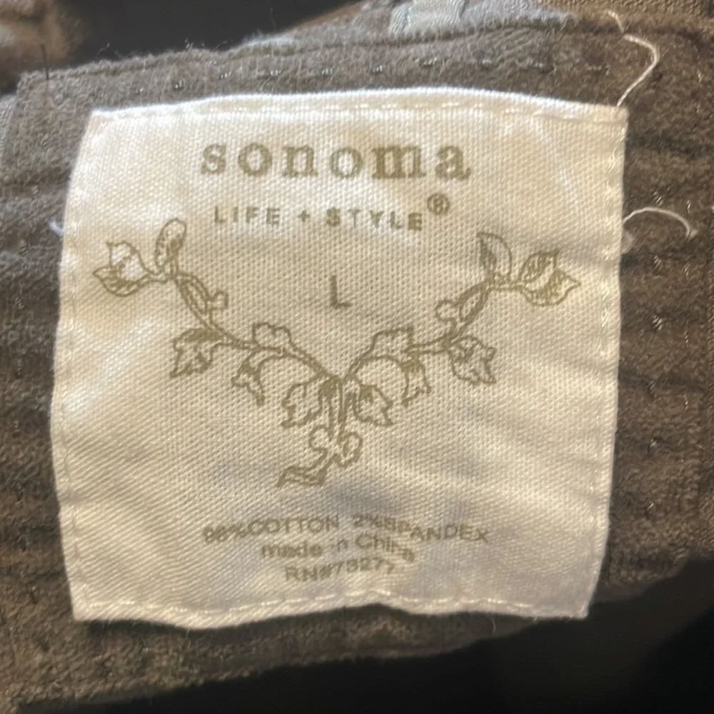 Sonoma Womens Large Brown Button Down Jacket with Pockets